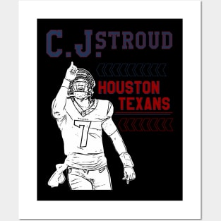 C.J. Stroud || Houston Texans || White retro Posters and Art